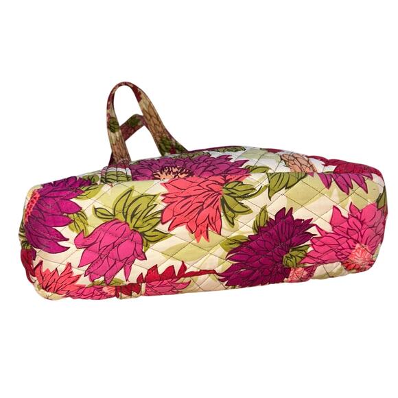 Vera Bradley "Hello Dahlia" Handbag Pink Flowers Quilted Shoulder Bag Tote Purse - Picture 3 of 11